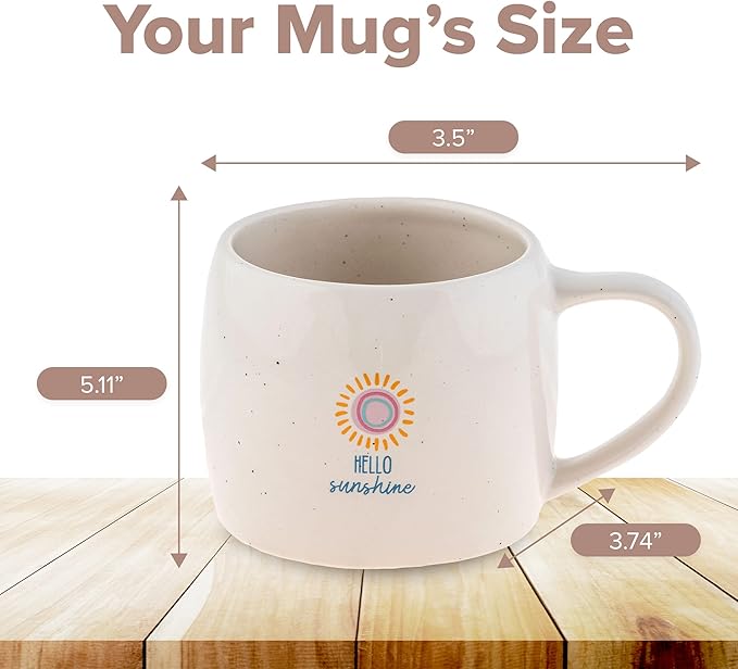 Karma Gifts Reese Ceramic Mug - 16-Ounce Coffee Cup - Cute Mugs for Women and Men - Hello Sunshine