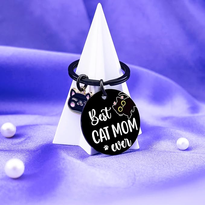 Cat Mom Mothers Day Gifts For Women Black Cat Keychain Stuff Gifts For Cats Lovers Unique Cats Lover Gifts For Women