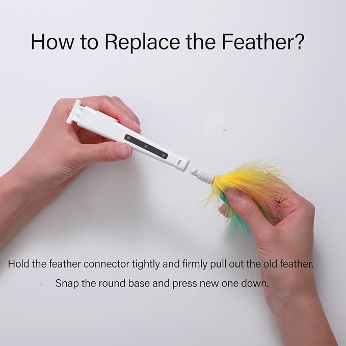 FEELNEEDY 3 Packs Replacement Feathers Compatible Interactive Cat Toy FN-P20 (3 Pcs), Only Accessories