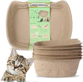 Disposable Cat Litter Boxes 6-Pack, Compact Cat Ear Design, Sturdy Travel Litter Box for Kittens & Small Cats, Recyclable Cardboard Litter Tray for Home, Car & Crate Use