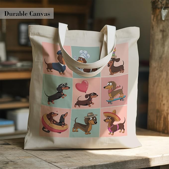 Pets Lover Gifts Tote Bag for Women, Dogs Cats Bee Aesthetic Canvas Bag with Inner Pocket