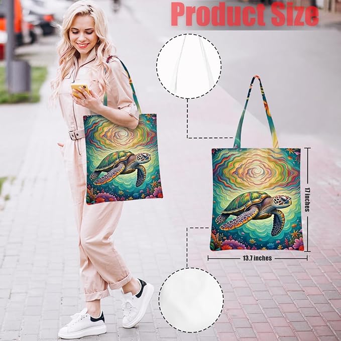 Hanamiya Na Tote Bag with Zipper Pockets, Tote Bag Reusable Shopping Grocery Bags Birthday Gifts for Women, Weekender Bags