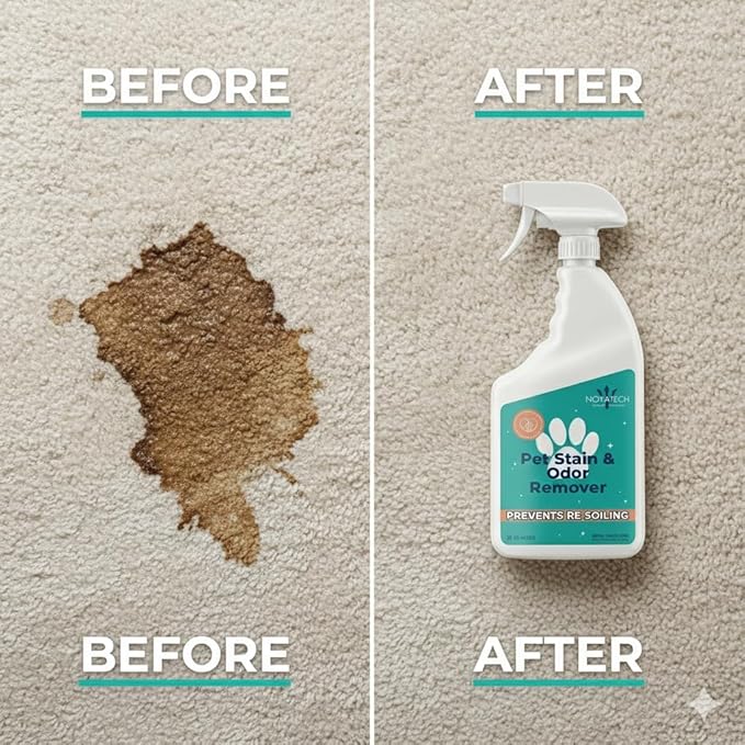 Pet Stain & Odor Remover – Fast-Acting Enzyme Cleaner for Dog & Cat Urine | Safe for Carpet, Couch, Turf, Tile & More | Non-Toxic, Kid & Pet Safe Spray 1 Gallon