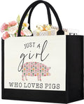 Canvas Tote Bag for Women, Cute Pig Gifts for Pig Lover, Animal Lover Gift AestheticTote Bag Reusable Grocery Bag, Birthday Christmas Gift for Mom Daughter Friends Sisters Bestie Who Loves Pigs