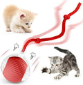 Interactive Cat Ball Toys for Indoor Cats, Upgraded Automatic Cat Toys for Bored Indoor Adult Kitty, Peppy Pet Ball for Cats, 360°Smart Rolling Kitty Balls Toy (Red)