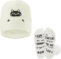Cat Beanie and Funny Socks for Women - Cute Warm Gifts for Cat Lovers