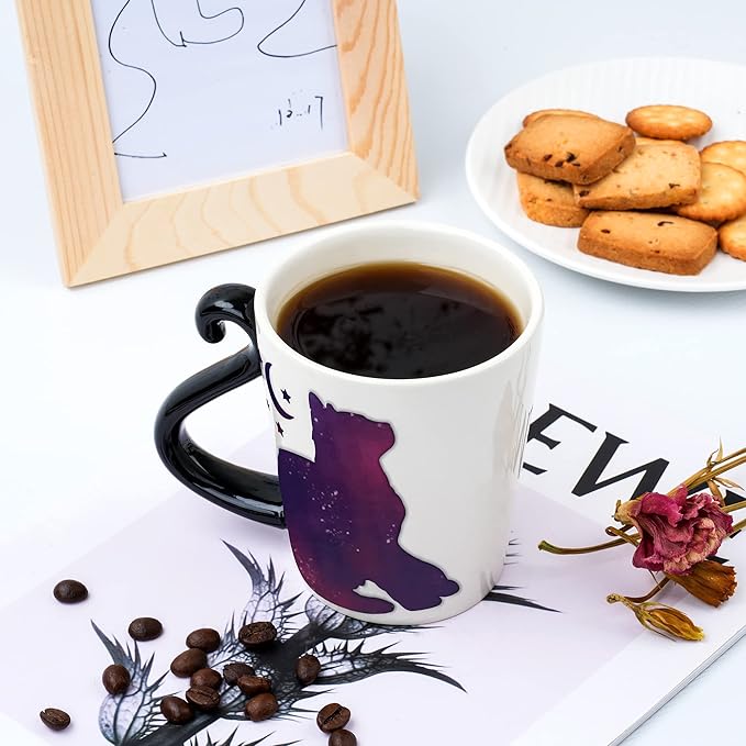 Color Changing Cat Coffee Mug for Cat Lovers - Mom Birthday Gifts for Women - Crazy Kitten Lady Mugs for Animal Lover Mom, Daughter, Sister, Aunt, Wife, Best Friends, BFF, Coworkers, Her - 12oz
