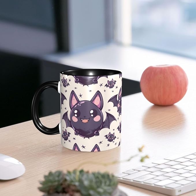 Bat Coffee Mug 11 OZ Ceramic Tea Cup Novelty Mugs Funny Coffee Cups with Handle