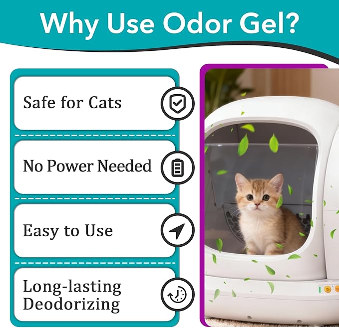 24 Pcs Cat Litter Deodorizer Compatible with Meowant MW-SC01/MW-SC02/MW-SC03/ MW-SC09 Self-Cleaning Cat Litter Box, Cat Toilet Odor Control Deodorant Gel