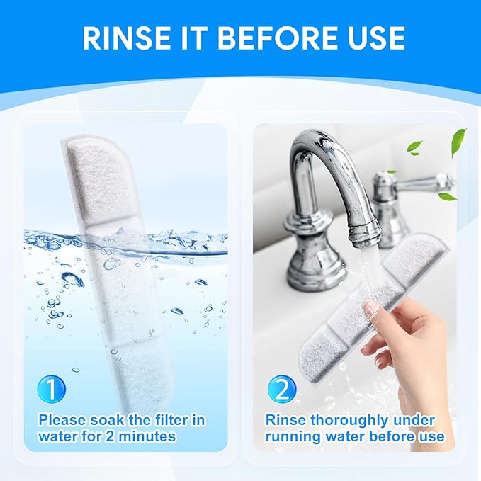 8+8 Packs Cat Water Fountain Filter Replacement Compatible with DownyPaws DPWFP6, 16 Pieces
