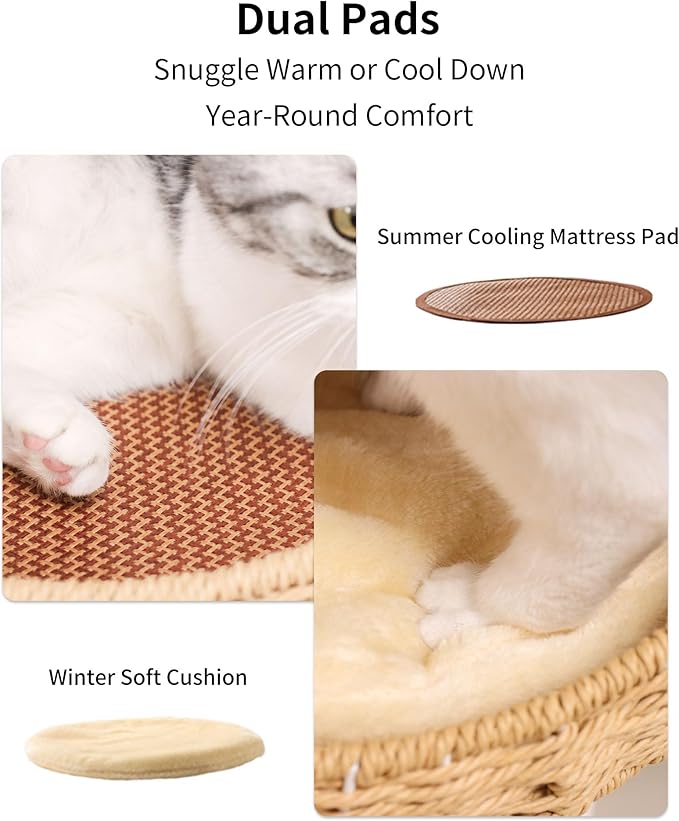 Modern Cat Tree for Large Cat, Wood Cat Tower Heavy Duty with Scratch Post for Indoor Big Cats (133cm (Particle Board))