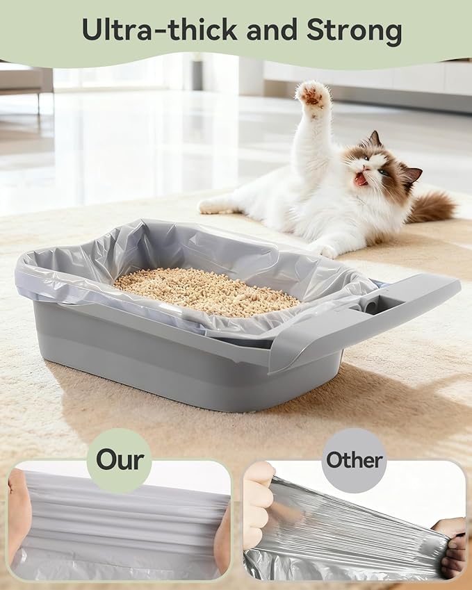 150 Count Automatic Cat Litter Box Bags for Petpivot Autoscooper 11/12 NeakasaM1 Open-Top Self-Cleaning Cat Litter Boxes, Leak-Proof Drawstring Trash Bags Replacement, Unscented,27" x 13",Holds 23 lbs