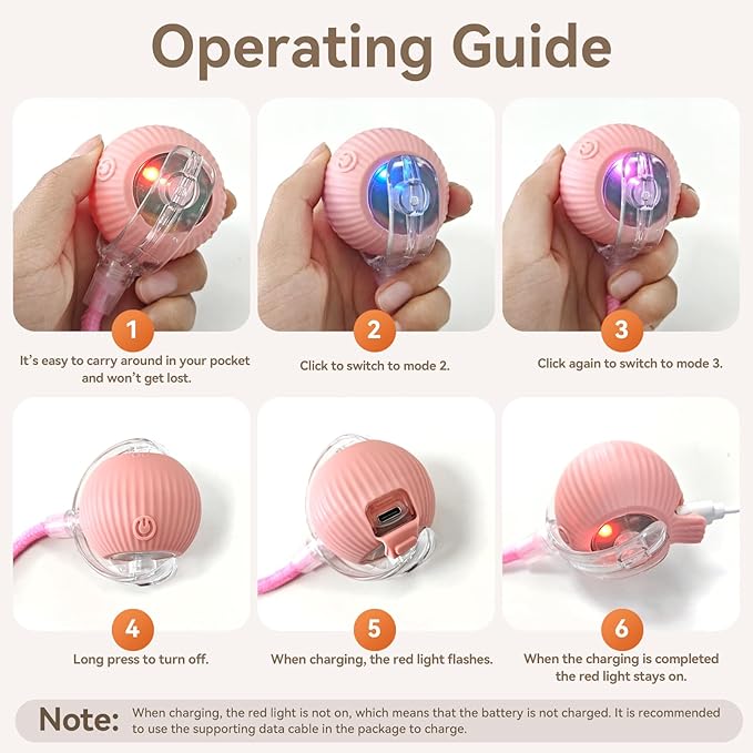 Upgraded Rechargeable Interactive Cat Toy Ball with Hunting Cover - Smart Automatic Rolling, Obstacle Avoidance, Indoor Exercise for Cats to Release Energy & Instincts (Pink)