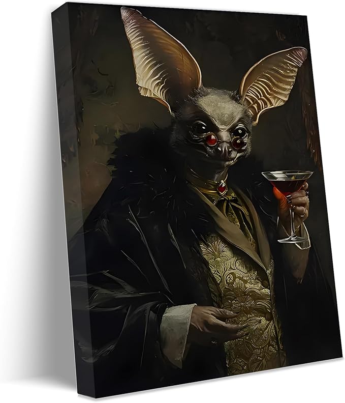 Jatinoo Gothic Bats Decor Wall Art Halloween Decorations Vintage Decor for Dark Academia Aesthetic Room and Gothic Home Decor