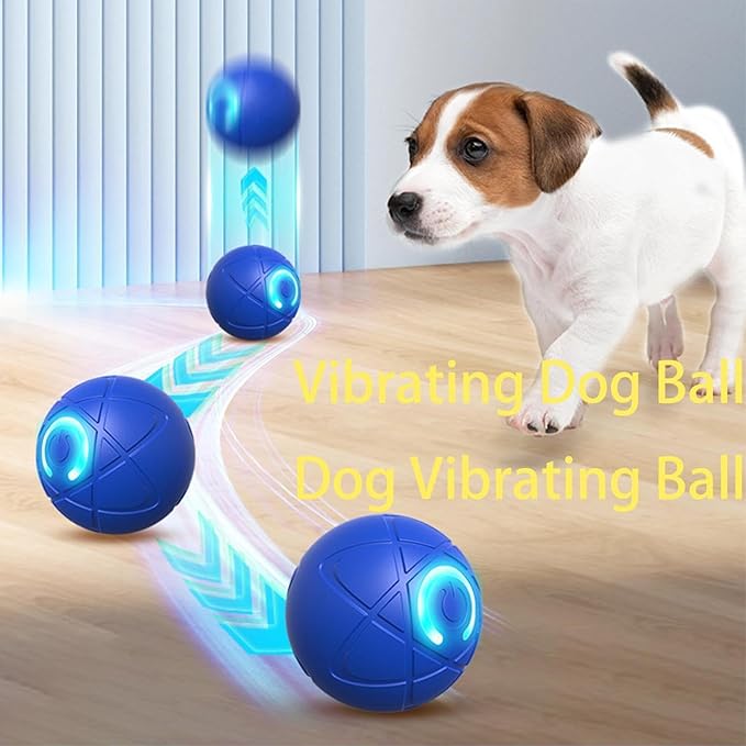 Interactive Cat Toy Ball - Automatic Cat Toy, USB Interactive Dog Ball Toy, Rolling Ball Dog Toy, Rechargeable Dog Interactive Toys Dog Ball with LED Light, Indoor Active Rolling Toys for Indoor Play