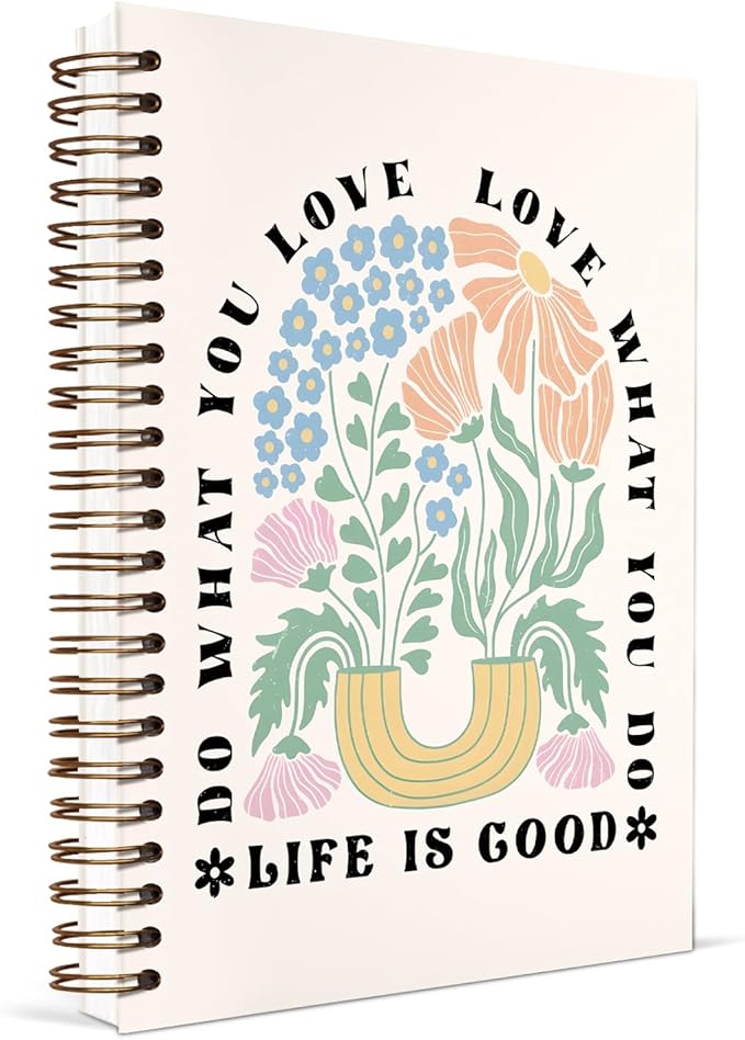 KDHTY Boho Floral Teacher Gifts,Teacher Notebook, Teacher Appreciation Gift,Love Appreciation Gift for Teacher,Back to School Gifts,Teacher Life Inspirational Teacher Hardcover Spiral Notebook,5.5x8.3