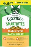 Greenies Feline Smartbites, Cat Treats Healthy Recipe, Indoor Cat Treats, Chicken Flavor, 4.6 oz. Pack