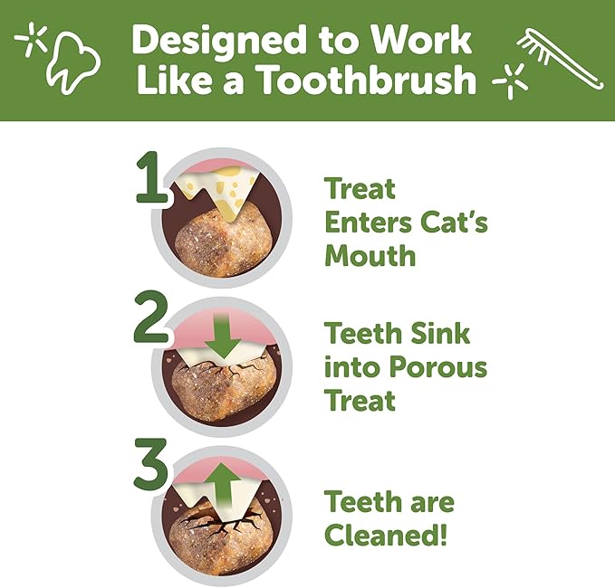 Wellness WHIMZEES Cat Dental Treats, Freshens Breath, Chicken and Salmon Flavor, 4.5 oz Bag