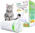 65 Count Drawstring Cat Litter Bags for Most Auto Self-Cleaning Litter Box, Extra Thick Pet Litter Drawer Liners Replacement, Durable Cat Waste Bags, Unscented, 25.6'' W x 15.7'' H