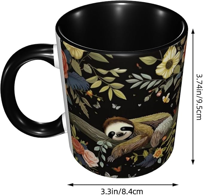 Sloth Coffee Mug 11OZ Funny Ceramic Tea Cup Kitchen Decor Novelty Mugs for Home Office Travel