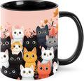 Cat Coffee Mug Funny Ceramic Tea Cup With Handle Dishwasher Microwave Safe for Women 11oz Porcelain Mugs