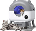 WARCAT Automatic Self-Cleaning Cat Litter Box, Two-Tone Color Design, Large Capacity Smart Litter Box with APP Control & Safety Sensors, Includes 1 Roll Garbage Bags (Grey)