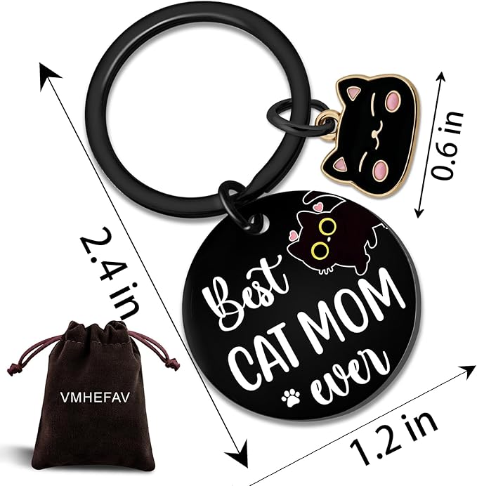Cat Mom Mothers Day Gifts For Women Black Cat Keychain Stuff Gifts For Cats Lovers Unique Cats Lover Gifts For Women