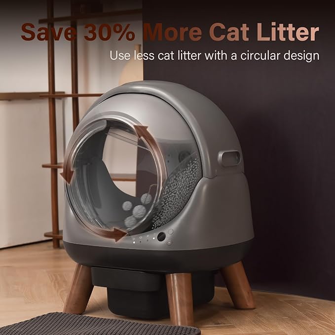 Self Cleaning Litter Box for Cats, G1 Automatic Cat Litter Box with Smart APP Control, Includes 2 Roll Trash Bag and Litter Mat