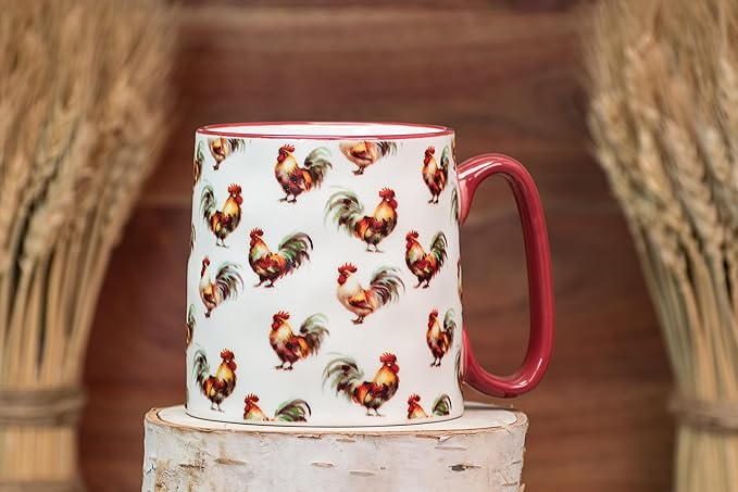 10 Strawberry Street Bella Mug Traditional Rooster, Set of 4