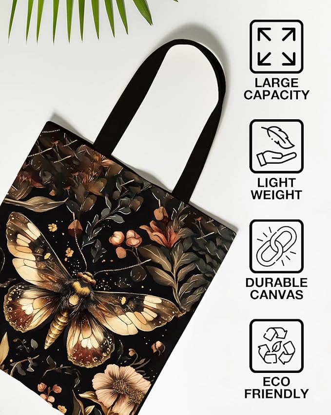 Canvas Tote Bag for Women Aesthetic Reusable Grocery Shoulder Bag for Shopping Work Travel Beach Teacher-05