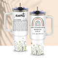 40oz Aunt Tumbler with Lid and Straw, Auntie Cups Travel Mug Butterfly Gifts, Aunt Gifts from Niece Nephew, Auntie Birthday Gift Drinking Coffee Cup