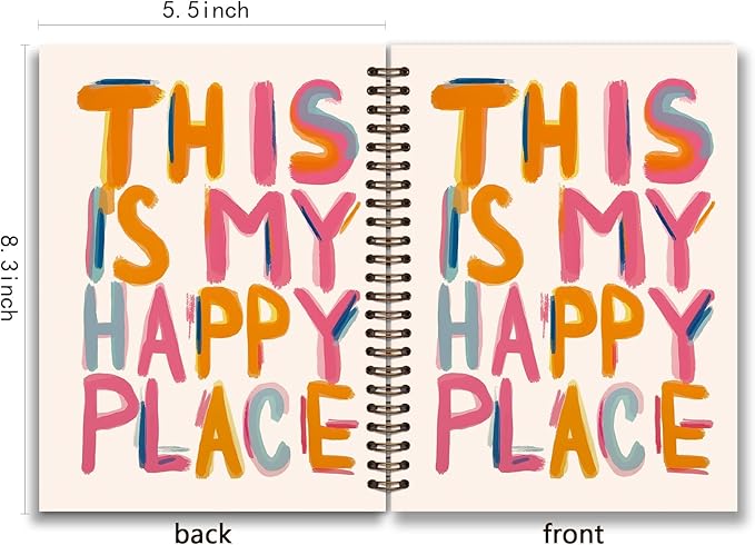 KDHTY Happy Planner Notebook Journal Happy Planner,Positive Office Supplies Gifts for Women Girls Friends,Inspirational Gifts Motivational Journal for Women,8.3×5.5 Inch