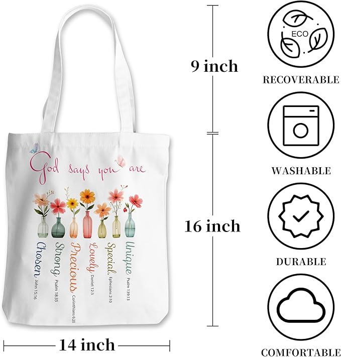 Grace Yonks Cute Canvas Tote Bag – Aesthetic Large Reusable Bag