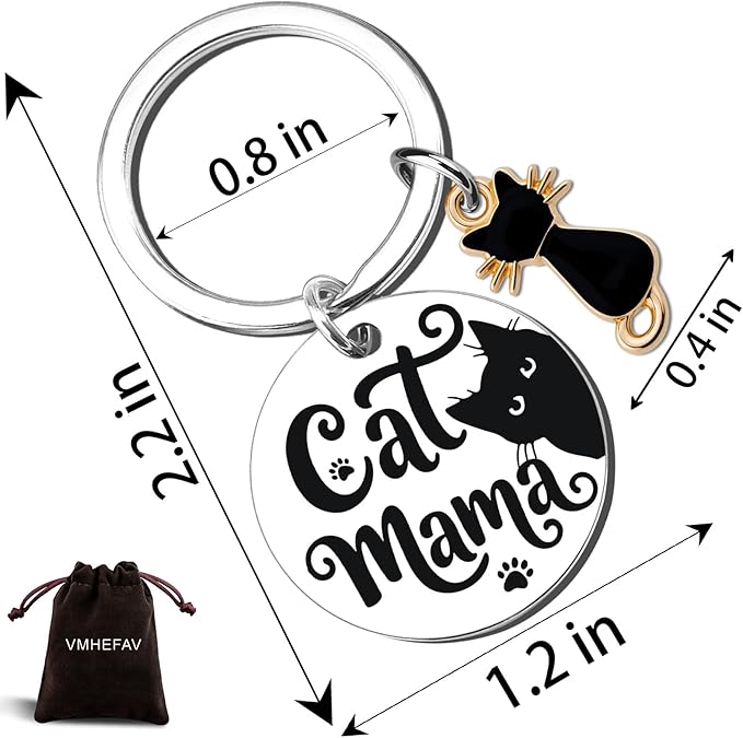Cat Mom Mothers Day Gifts For Women Black Cat Keychain Stuff Gifts For Cats Lovers Unique Cats Lover Gifts For Women