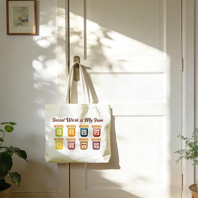 Tote Bag For Women Man, Reusable Work Shopping Grocery Shoulder Bags