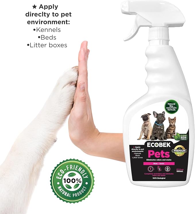 PETS. Stain & Odor Eliminator, 23oz Enzymatic action, for Cats & Dog urine, Ecological solution.