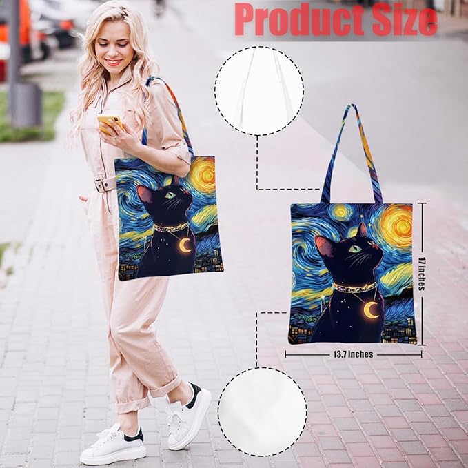 Hanamiya Na Tote Bag with Zipper Pockets, Tote Bag Reusable Shopping Grocery Bags Birthday Gifts for Women, Weekender Bags