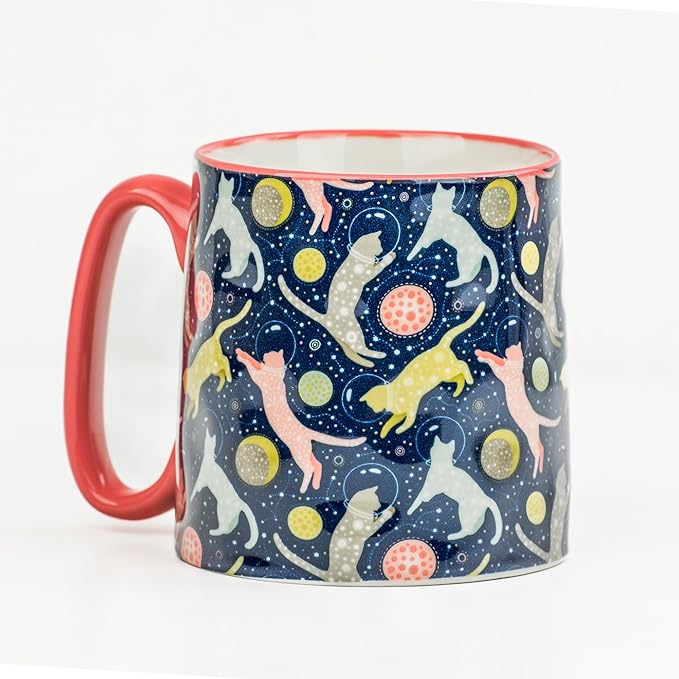10 Strawberry Street Bella Mug, Cats in Space, Set of 4