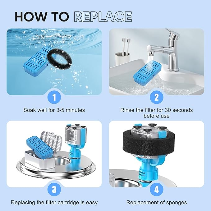 PETCHO 6-Pack Cat Water Fountain Filters Compatible with AONBOY Stainless Steel Cat Water Fountain, Activated Carbon & Resin, Multiple Filtration Isolates Floating Hairs
