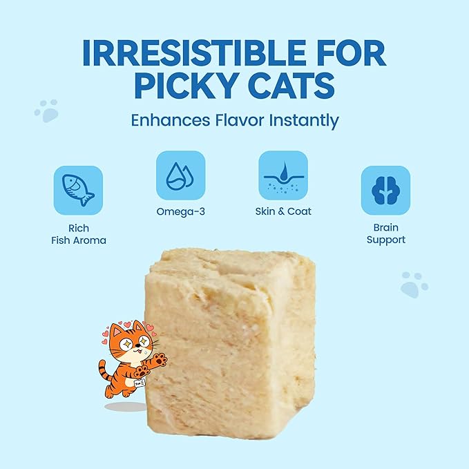 Freeze-Dried Salmon Cat Treats for Skin & Coat Health, 4oz, Single Ingredient High Protein Reward Snacks for Pets, Grain & Gluten Free