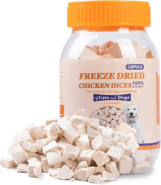 Freeze Dried Chicken Breast for Cats & Dogs – High Protein Training Treats, Single Ingredient, Easy to Digest, Healthy Pet Snacks,Grain Free (4oz)