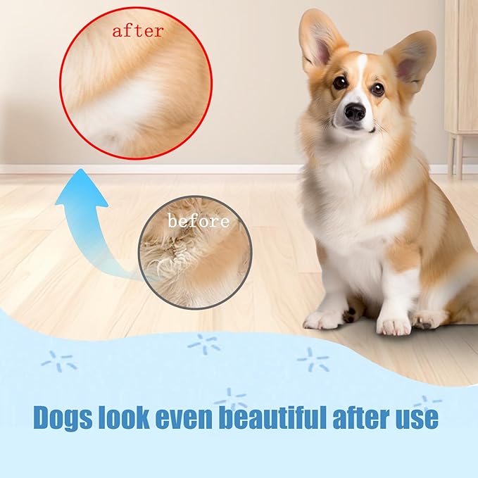 Self Cleaning Dog Brush for Shedding，2-in-1 Skin Friendly Grooming Tool with Round Cake Design, Gentle Deshedding Brush for Dogs Cats Rabbits Long Short Hair Pets | Easy Clean (Blue)