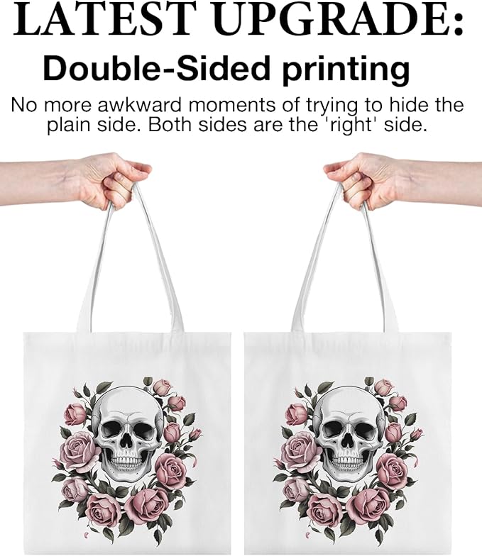Canvas Tote Bag for Women Aesthetic Reusable Grocery Shoulder Bag for Shopping Work Travel Beach Teacher-05