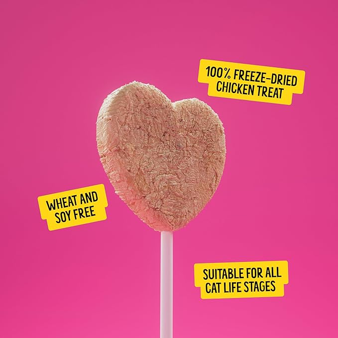 Bonkers Purrpops Freeze Dried Chicken & Catnip Flavor Lollipop Cat Treats, Healthy Single Ingredient Treats, Training Treats or Food Topper, for All Breeds and Ages, Value Pack (32 Pieces)