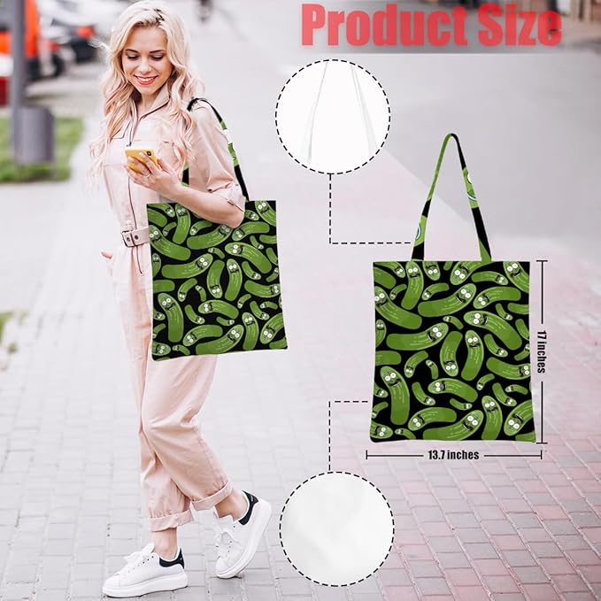 Hanamiya Na Tote Bag with Zipper Pockets, Tote Bag Reusable Shopping Grocery Bags Birthday Gifts for Women, Weekender Bags