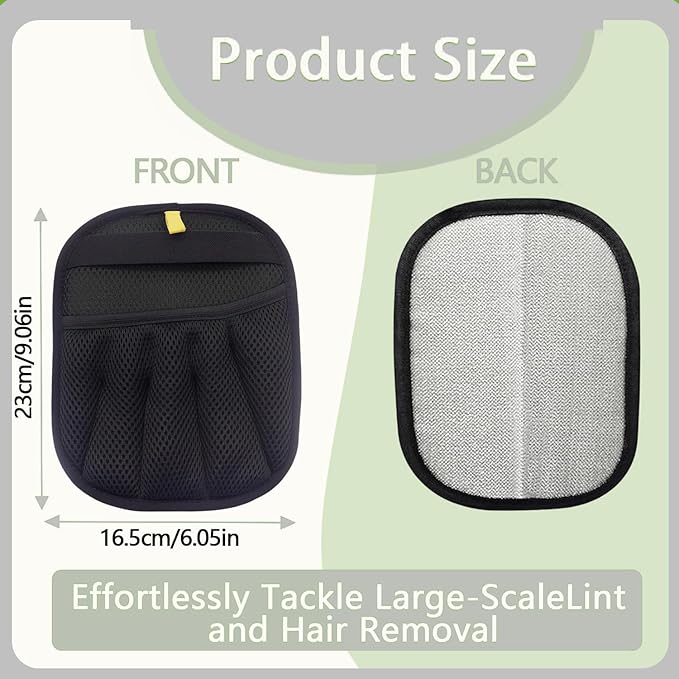 2-Pack Pet Hair Remover Gloves - Electrostatic Magic Brush Washable Reusable Dog Cat Hair Removal Tool for Furniture Clothing Carpet Car