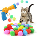 Cat Ball Toy Launcher Gun 34pcs Cat Toys for Indoor Cats Interactive Kitten Toys for Bored Indoor Adult Cats