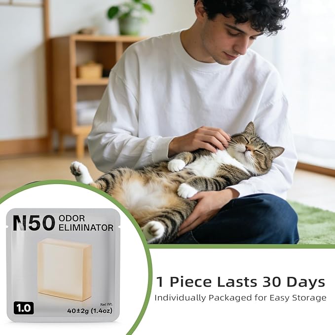 6 Pack Smelling Fresh with N50 Odor Eliminator Exclusive for Pura Max Automatic Self-Cleaning Cat Litter Box - Cat Toilet Odor Control, Deodorant Aromatherapy Paste (Old/New Packaging Randomly)