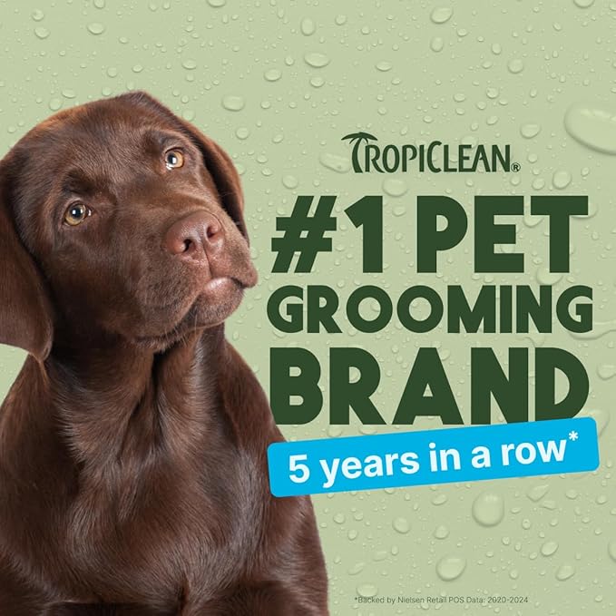 TropiClean Dog Ear Cleaner, Vet Recommended Ear Cleaning Solution for Itch Relief, Daily Use Drops Prevent Infection, Cat Safe, USA Made, 4oz