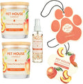 One Fur All Pet House Candle Value Pack - Plant-Based/Soy, Long Lasting Odor-Fighting Candles, Mango Peach Scent